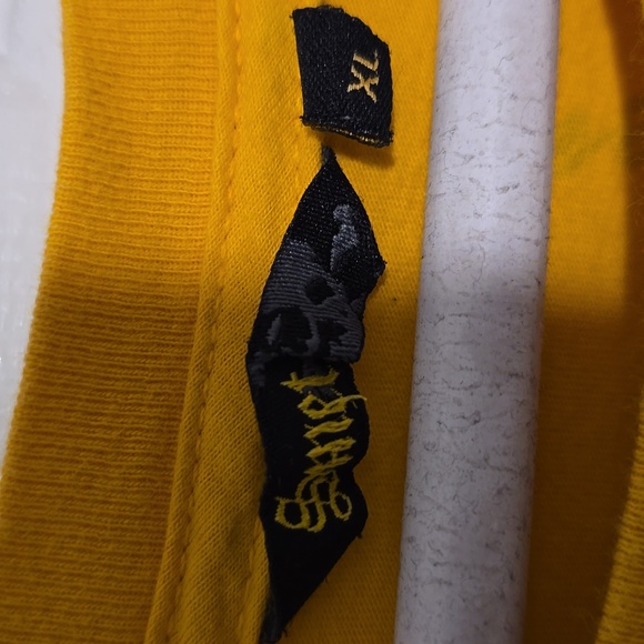 SMET By Christian Audigier Born On The Street Yellow T-Shirt w Butterfly Graphic - Picture 2 of 4